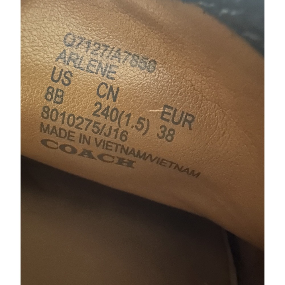 Coach Arlene Black Leather Driving Loafers 8B Turnlock Gold Quiet Luxury Flats - Picture 8 of 14